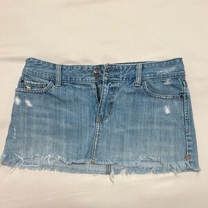 Abercrombie Denim Frayed Hem Mini Skirt